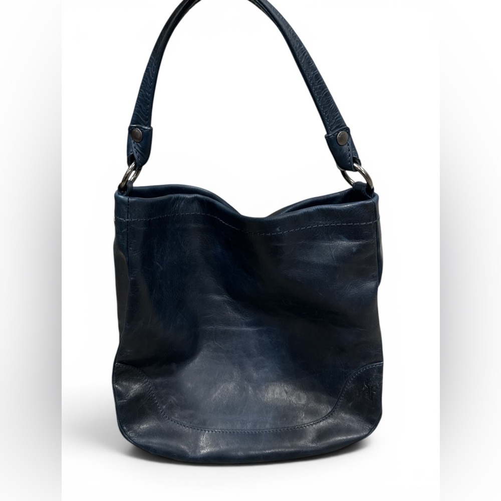 FRYE Melissa Leather Hobo Navy Blue.